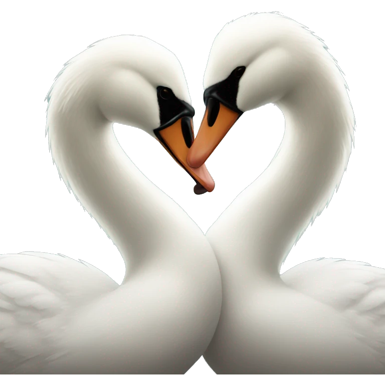 Swans kissing emoji