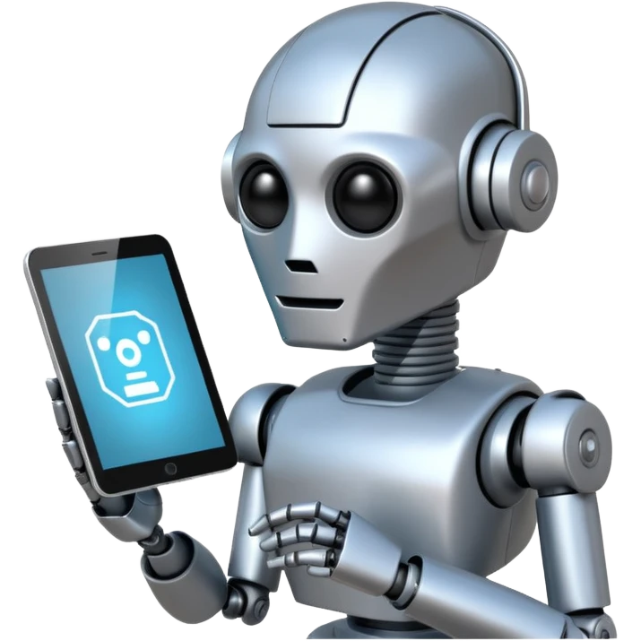 a robot collecting data from a website, web scraping, clean and simple emoji
