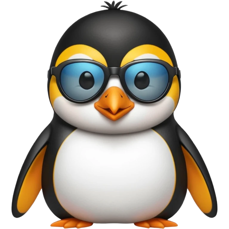 Penguin wearing sunglasses with kissy face emoji
