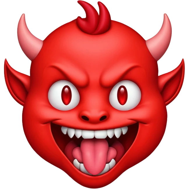 Devil emoji with it’s tongue out emoji