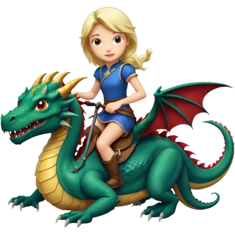 Girl on dragon  emoji