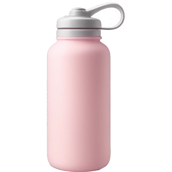 pastel pink water bottle with handle on the side emoji