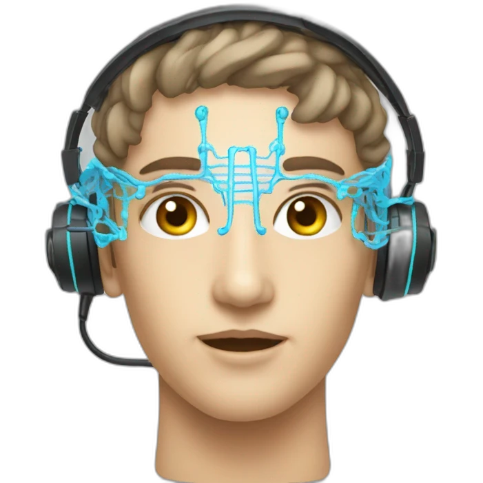 An EEG headset emoji