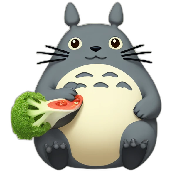 totoro eating emoji
