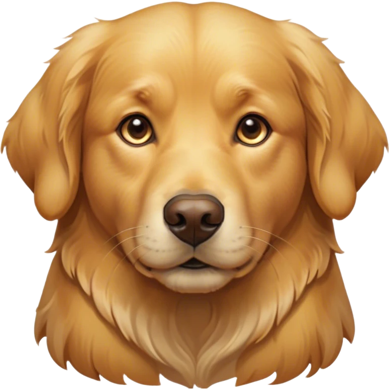 Cinematic Noble Golden Retriever Portrait Emoji, Poised and regal, with a strong, athletic build and a lustrous, well-groomed golden coat, deep-set soulful brown eyes, Simplified yet sharp and sophisticated features, highly detailed, glowing with a soft, dignified glow, high shine, intelligent and friendly, stylized with an air of warmth, focused and attentive, soft glowing outline, capturing the essence of a watchful and confident companion, so majestic it feels as though it could bound out of the screen with effortless authority! emoji