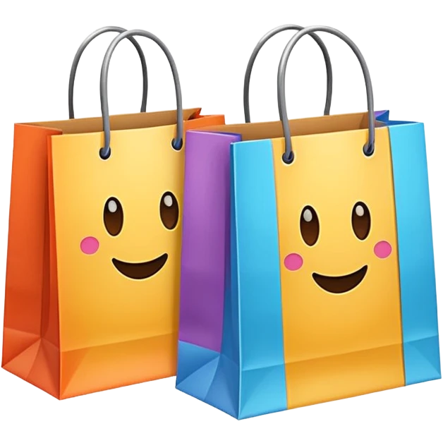 2 beautiful shopping bag emoji
