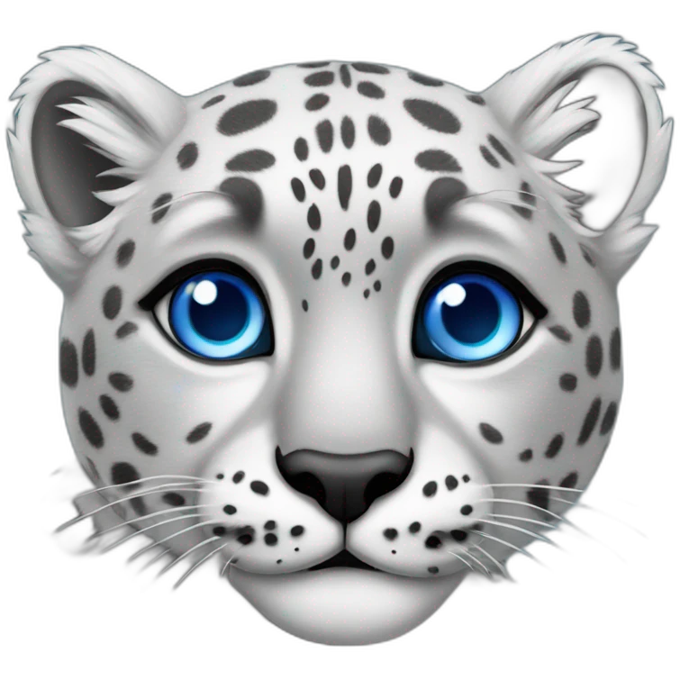 snow leopard with blue eyes emoji
