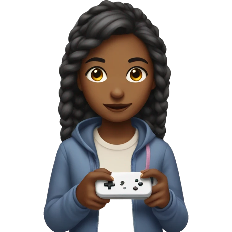 Girl playing switch games cozy  emoji