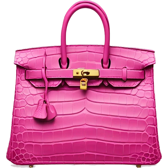 Birkin bag pink crocodile emoji