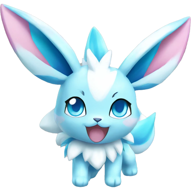 Shiny colorful Glaceon Sylveon Pokémon emoji