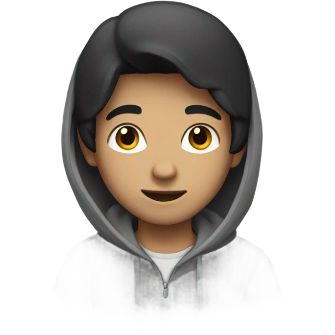 boy with black hair and gray hoodie emoji