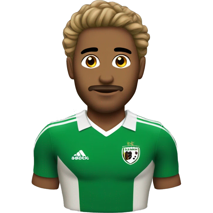 Futbolista con pelo ondulado castaño emoji