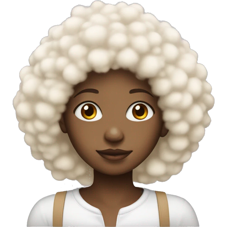 Black girl with blonde afro and edges, wearing a fluffy bunny hat emoji