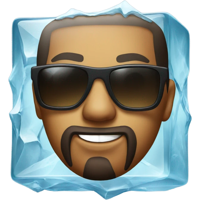 Ice cube wearing sunglasses emoji