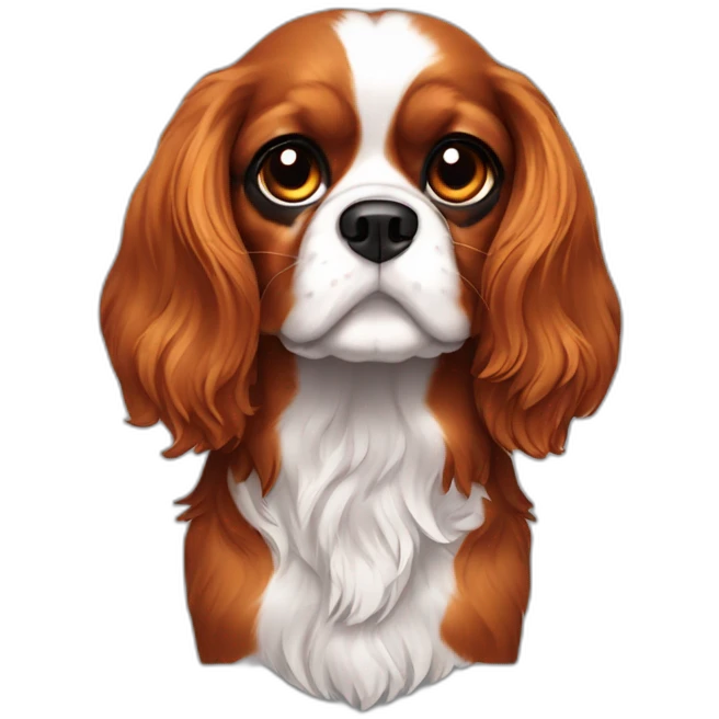 Cavalier King charles noir et feu emoji