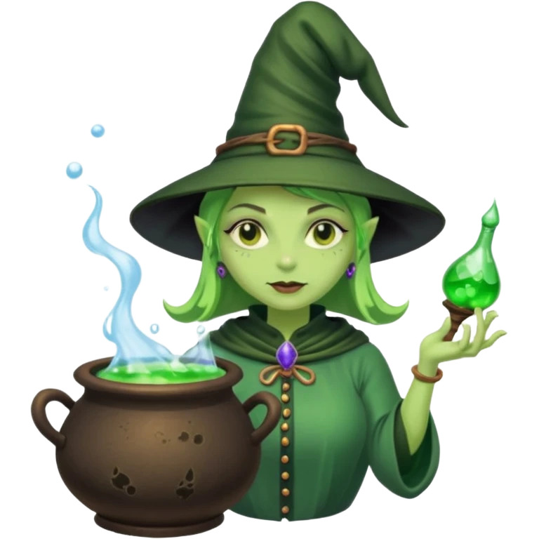 green witch cooking potion emoji