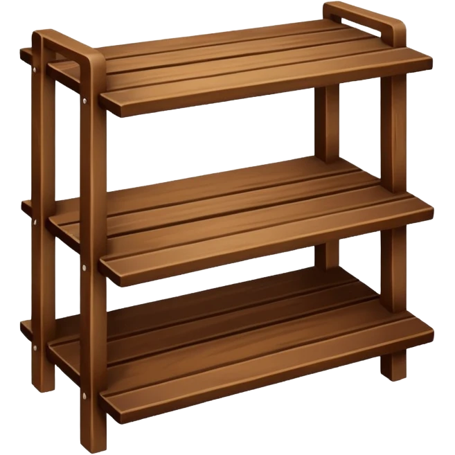 a small stand with three horizontal shelves (distinct from a rack) emoji