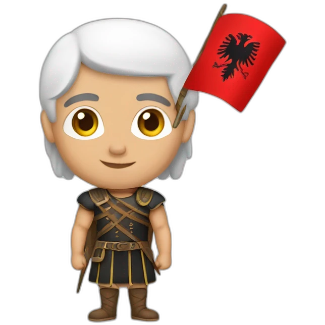 albanian with a plis emoji