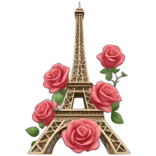 Eiffel tower with roses emoji