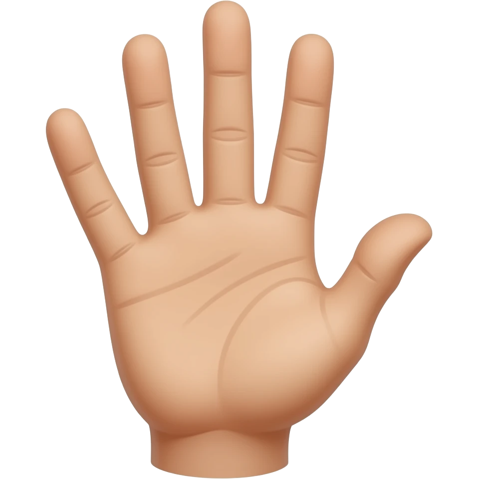 a hand with all fingers up except ring finger emoji
