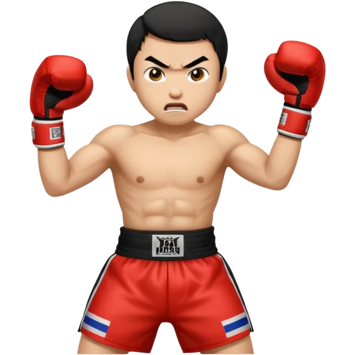 click that wong sze man face in thai boxing with angry face 20 times woman click woman emoji