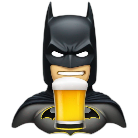 Batman tenant une bière emoji