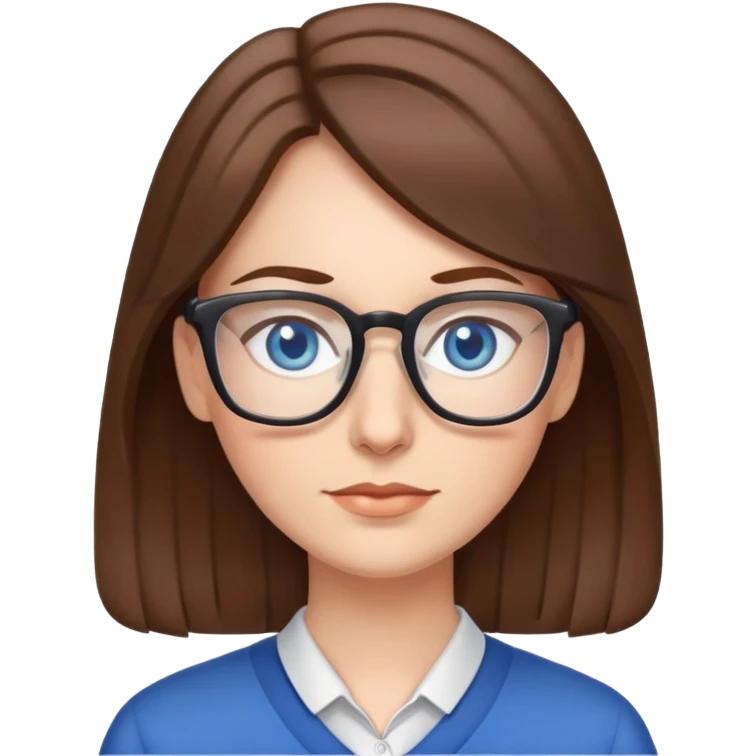 Brown hair blue eyes teachers emoji