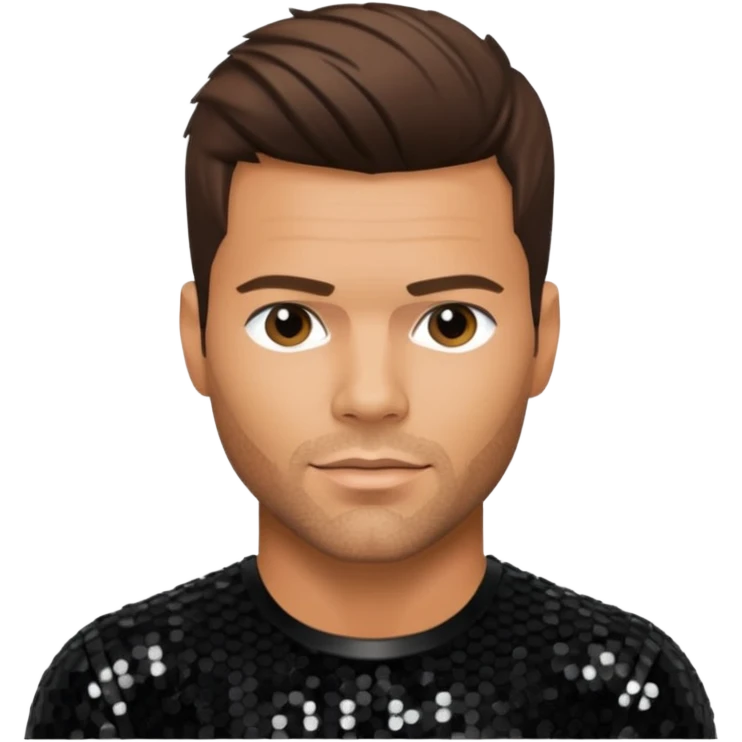 Ricky Martin with black sequin outfit emoji