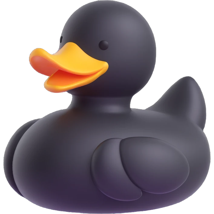 black rubber duckie emoji
