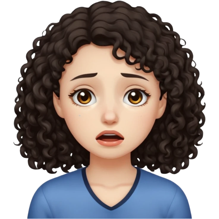 ragazza capelli ricci mori  piange emoji