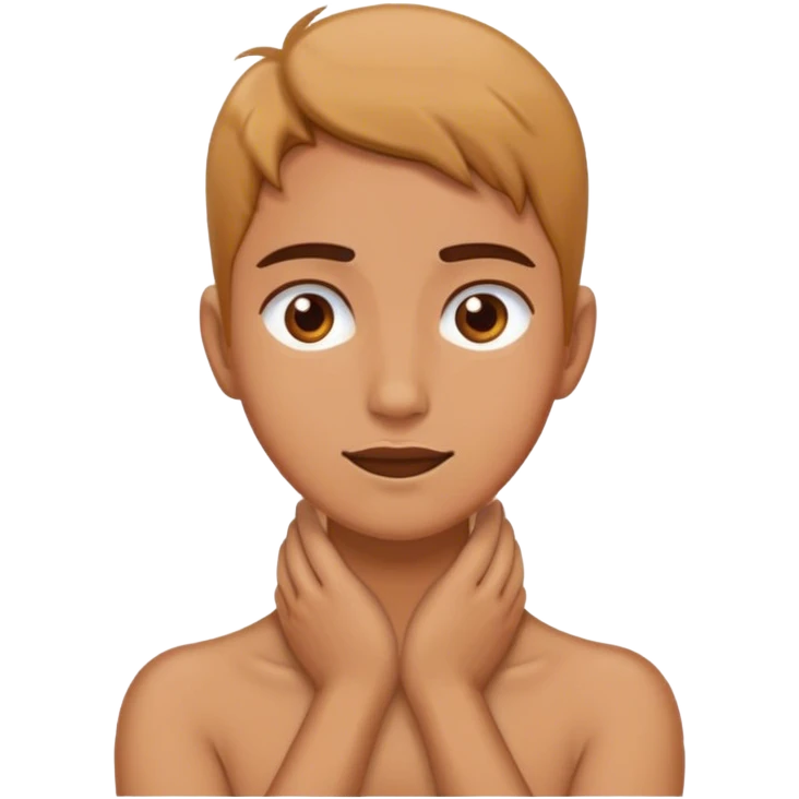 Hands on neck emoji