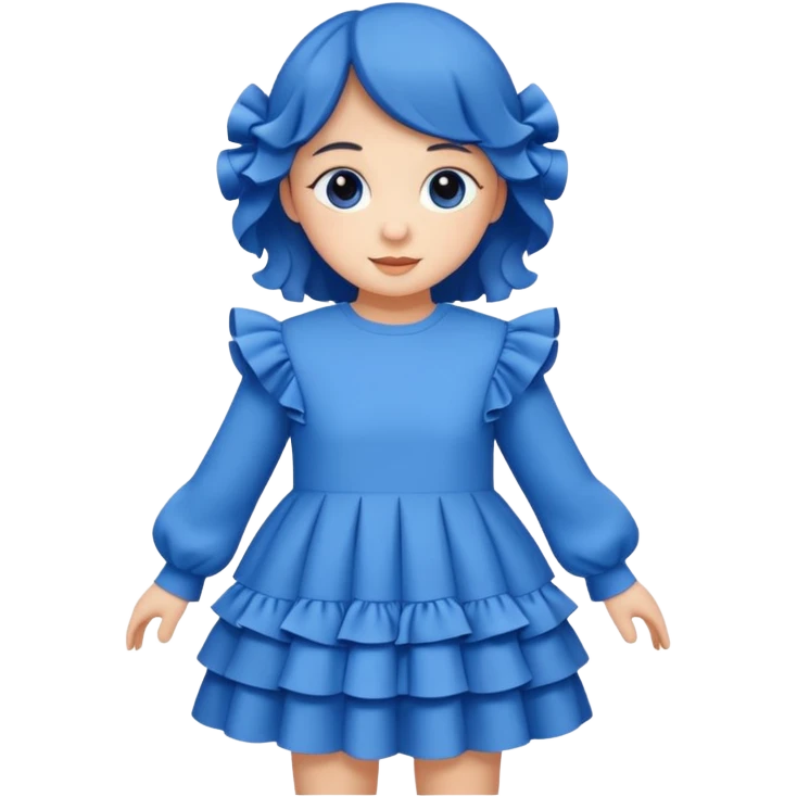 lon sleeve blue dress with ruffles emoji