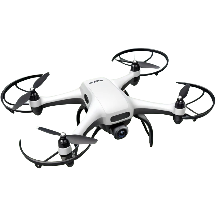An icon showing a racing quadcopter drone in the foreground, flying at high speed through a course filled with obstacles and checkpoints. Other drones zoom in the background over a dynamic landscape. Transparent background highlights the thrill and precision of drone racing. emoji