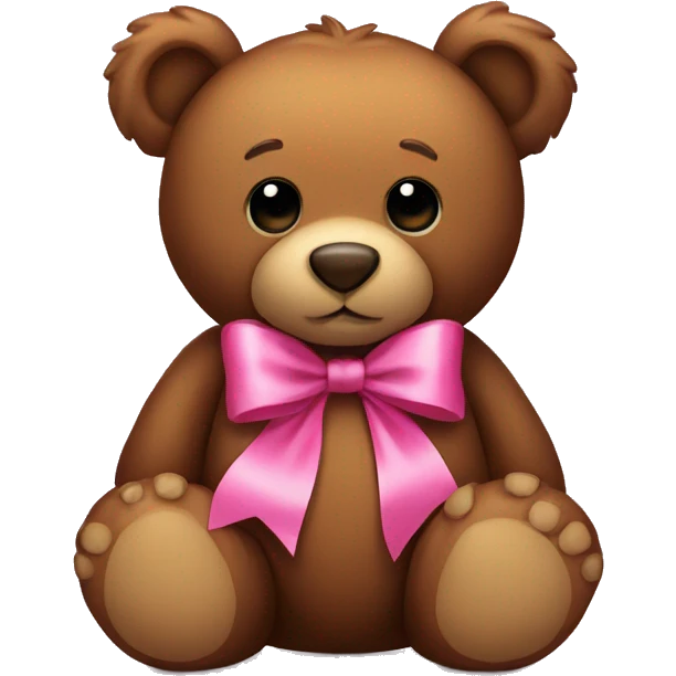 Brown Teddy bear with a pink bow emoji