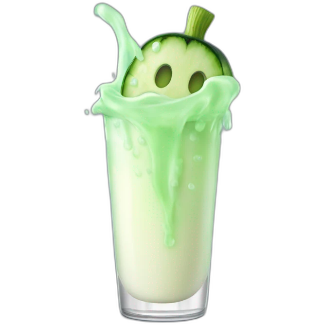 Glow man  cucumber milk splash emoji