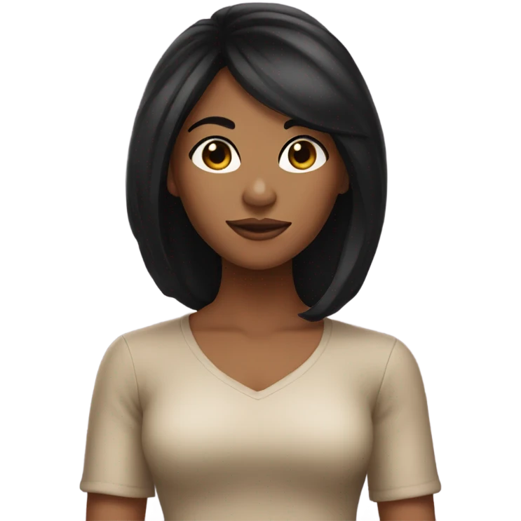 caramel skin girl with black hair emoji