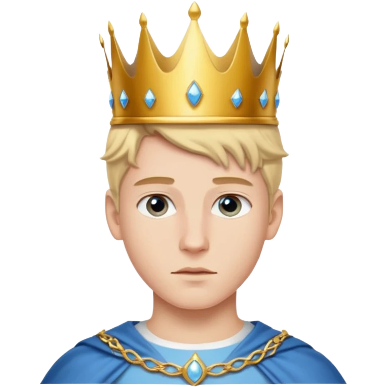 young white prince with crown,  emoji