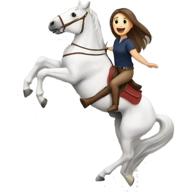 a girl falling from the horse emoji