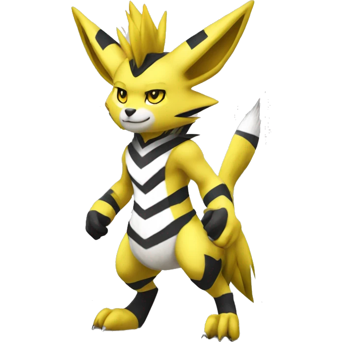 Zeraora-Renamon full body with stripes emoji
