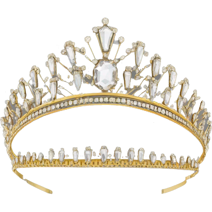 romanov art deco tiara gold crystals no background emoji