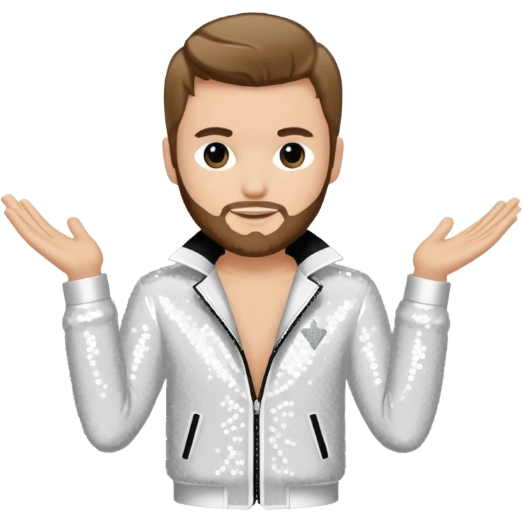 Blake Lewis, Pop Singer (b.1981) with white sequin outfit emoji