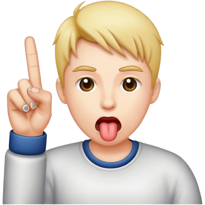 Tongue out emoji sticking out middle finger  emoji