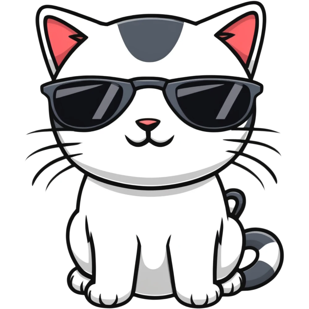 Cat with sunglasses emoji