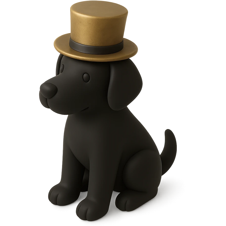 dog with tophat emoji