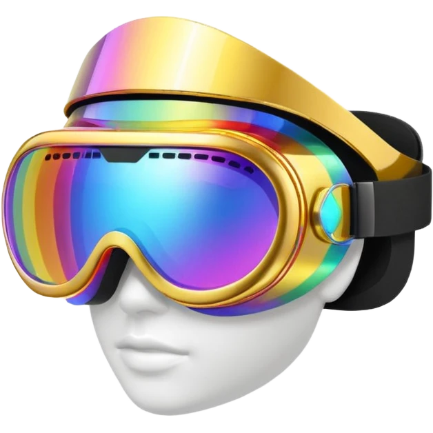 gold simulation rainbow visor goggles emoji
