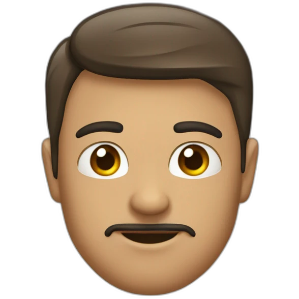 Homme confus avec les sourcils plissé et les yeux presque fermés emoji