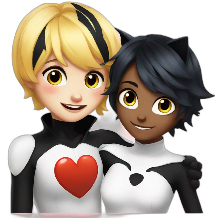 Miraculous ladybug and Catnoir emoji