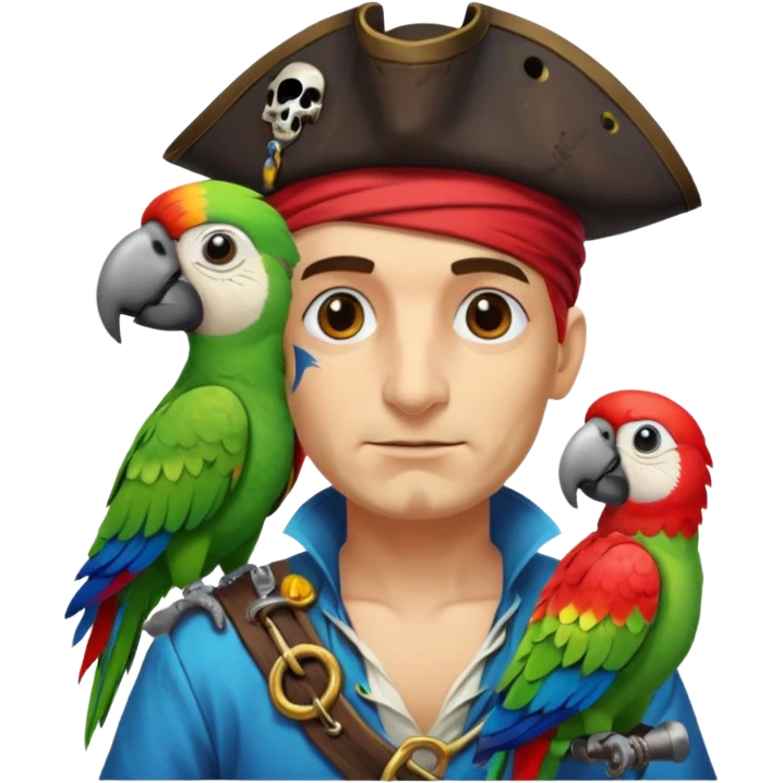 pirate and parrot emoji