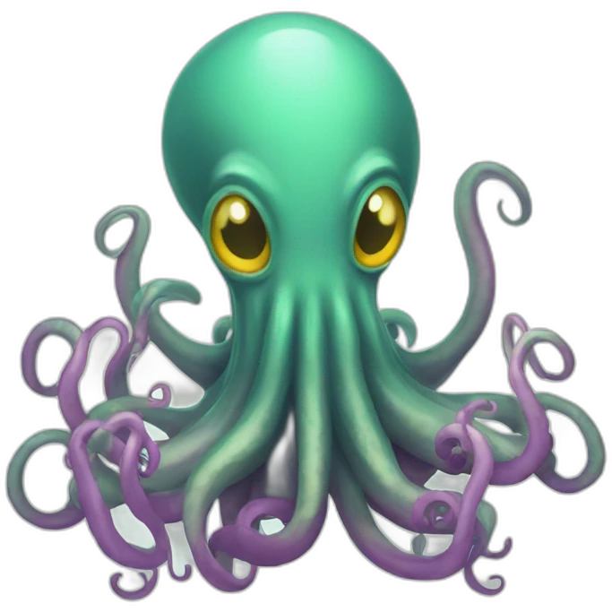 Cute kraken Holding a Sign in his tentacles emoji