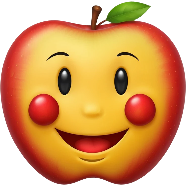 smiley face is eating apple  emoji